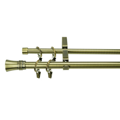 Zenit dobbel gardinstang 19 mm 240 cm i guld