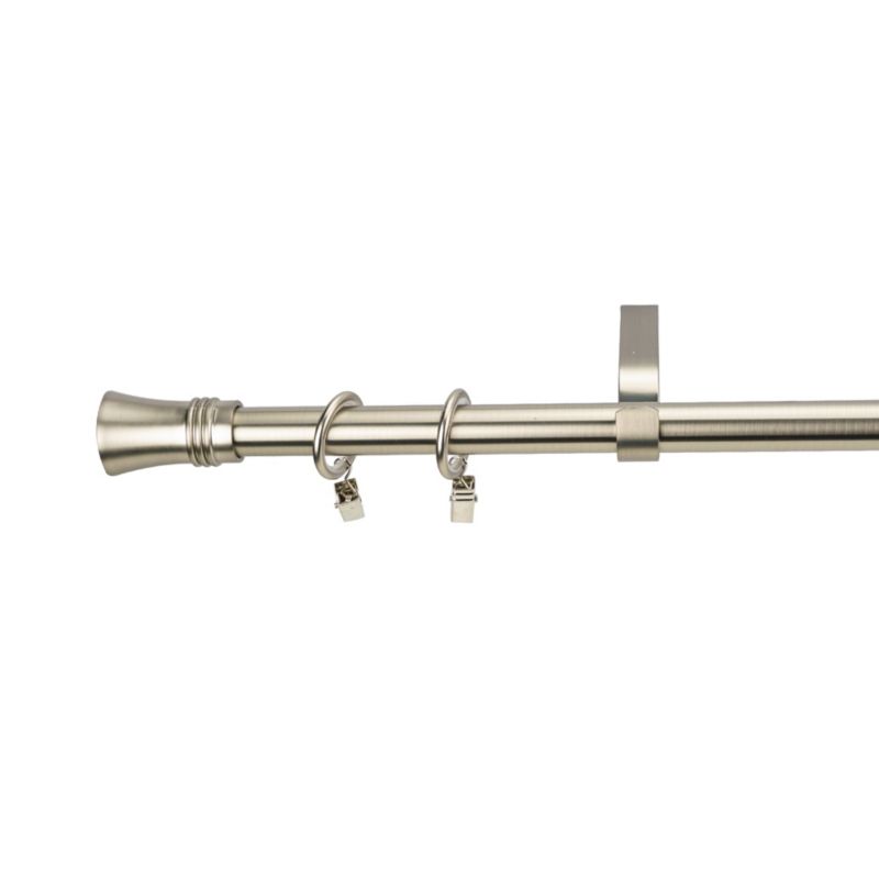 Zenit enkelt gardinstang 19 mm 160 cm sølv