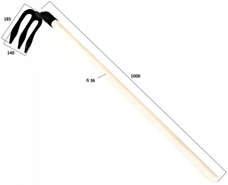 Kartoffelhakke 100 cm Stål med Træskaft