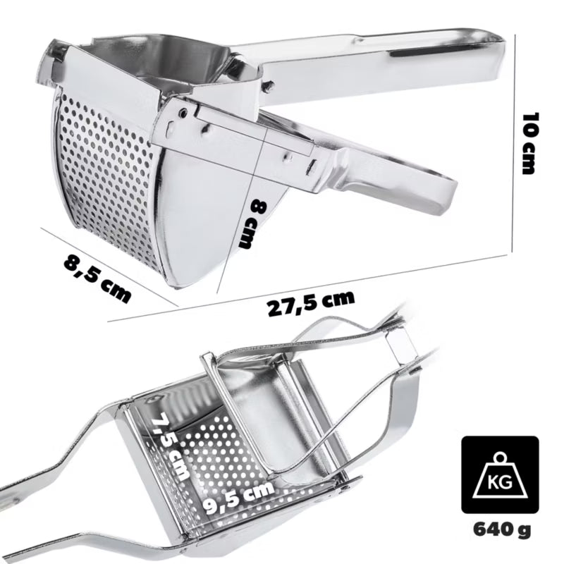 Kartoffelpresser 27,5 cm Galvaniseret Stål Sølv