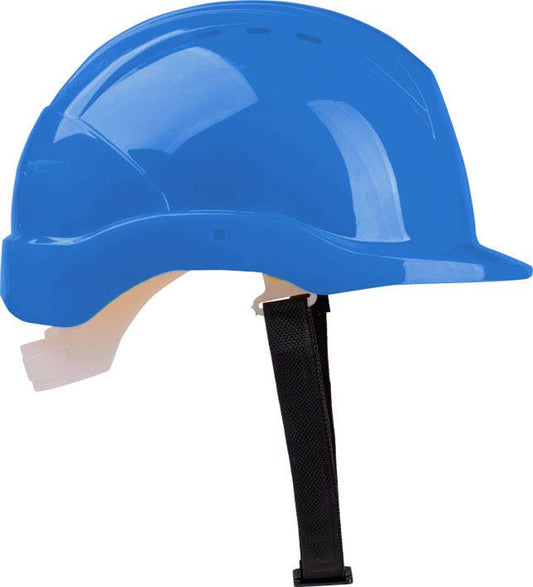 Blåt byggestelshjelm