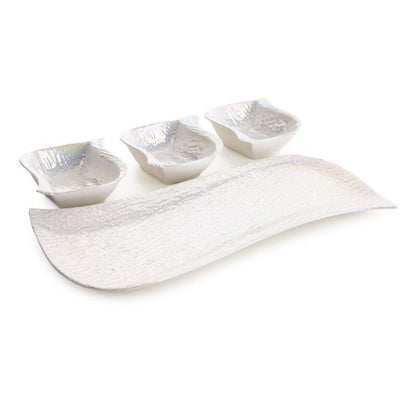 Keramisk Fad Nina 18x41 cm Perlemor 4 Stk.
