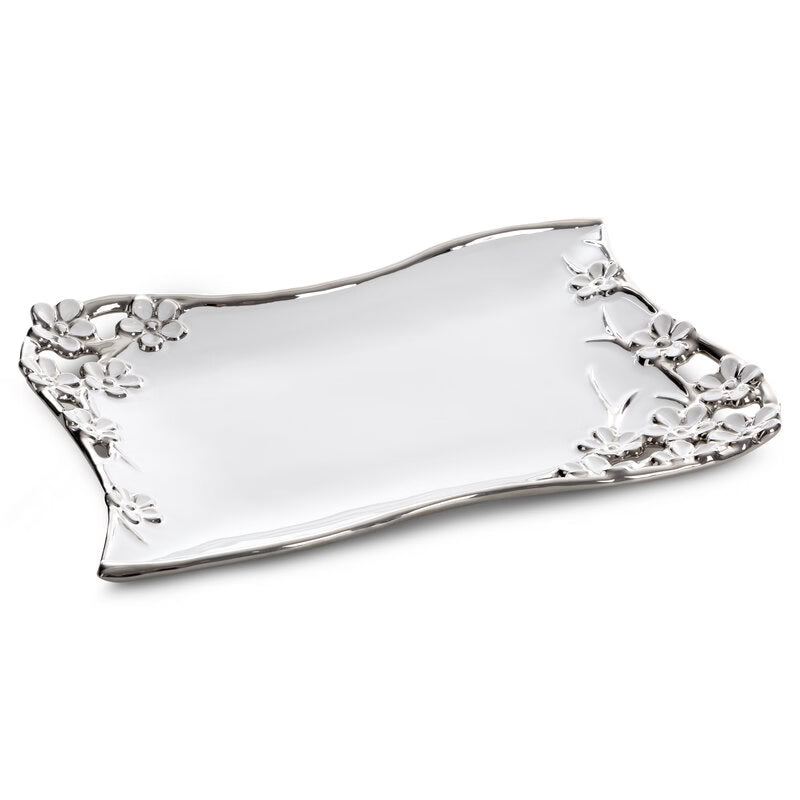Keramisk Fad Karin 01 36x26 cm Hvid Guld