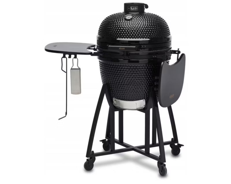 Keramisk Kamado Grill 54 cm Sort med Vogn