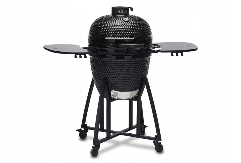 Keramisk Kamado Grill 54 cm Sort med Vogn