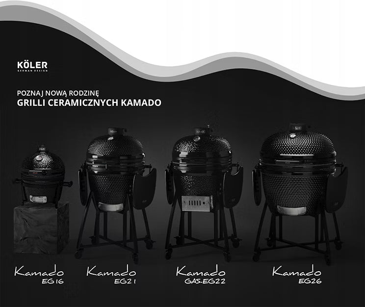 Keramisk Kamadogrill EG16 41 cm Sort