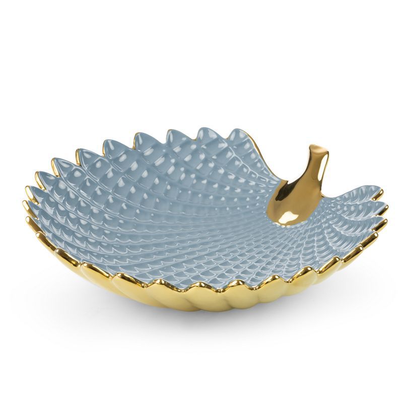 Keramisk Opsats Hiral 33x33 cm Blå Guld