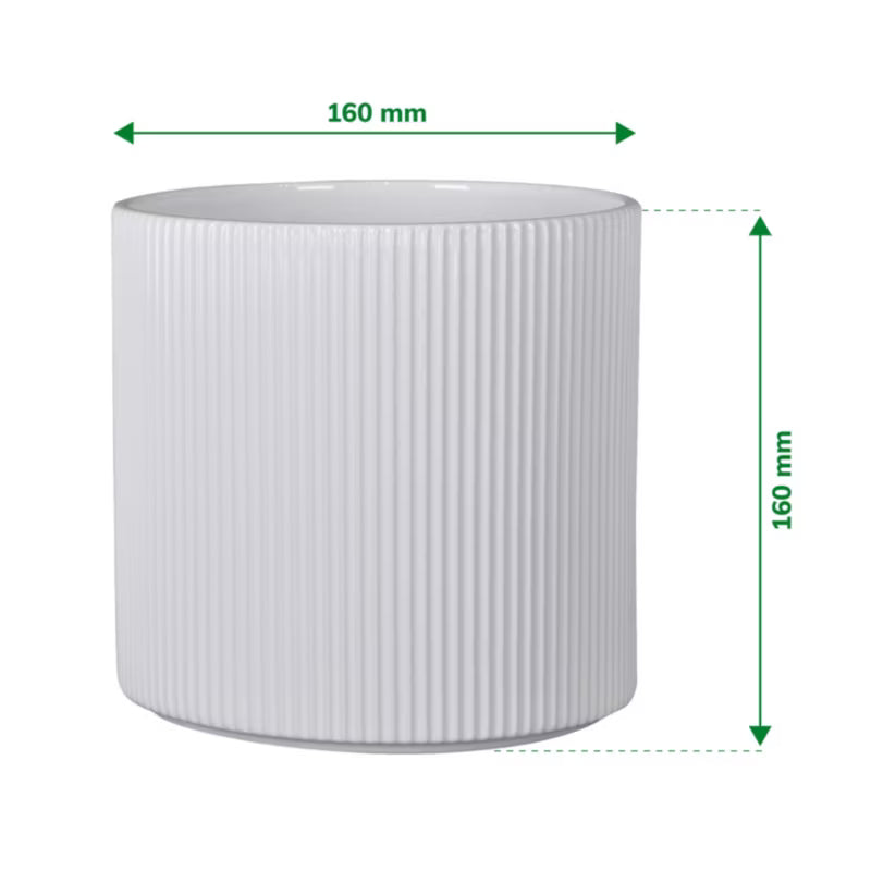 Keramisk Urtepotteskjuler 16 cm Hvid