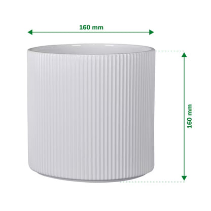 Keramisk Urtepotteskjuler 16 cm Hvid