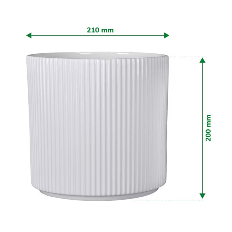 Keramisk Urtepotteskjuler 19 cm Hvid