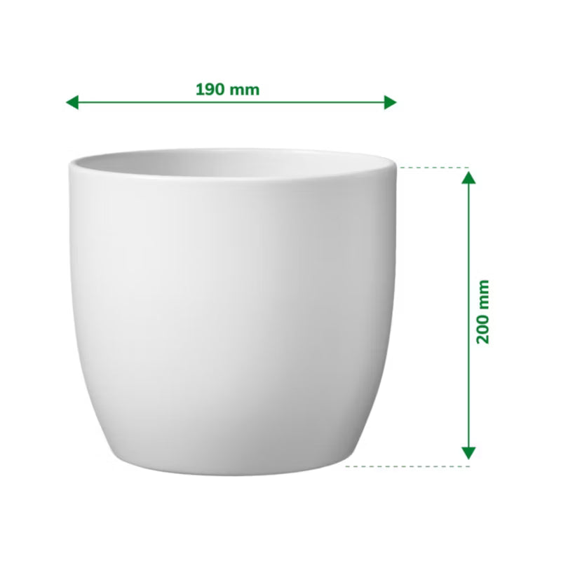 Keramisk Urtepotteskjuler Rund 19 cm Hvid