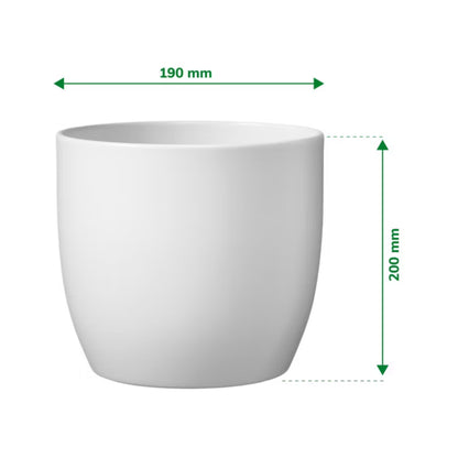 Keramisk Urtepotteskjuler Rund 19 cm Hvid