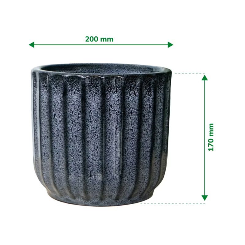 Keramisk Urtepotteskjuler 20x17 cm Mørkeblå