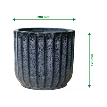 Keramisk Urtepotteskjuler 20x17 cm Mørkeblå