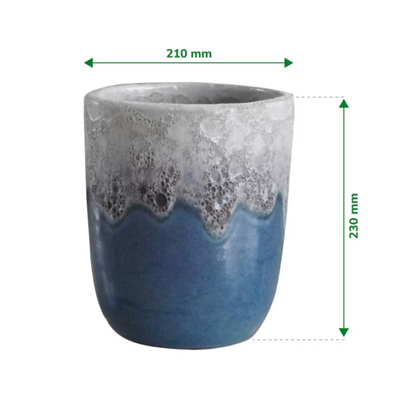 Keramisk Urtepotteskjuler 21 cm Blå