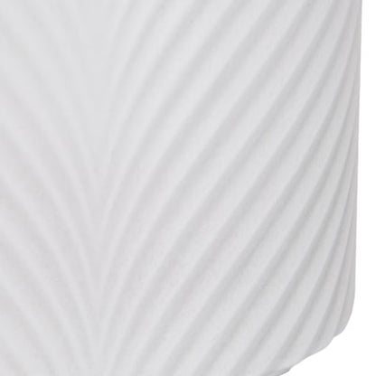 Keramisk Urtepotteskjuler Blad 13 cm Hvid