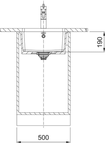 Keramisk Vask KubusX 44,5x45,4 cm Hvid Blank