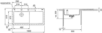 Keramisk Vask Mythos 100x51 cm Sort Mat