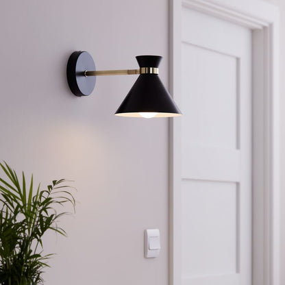 GoodHome Apennin E27 væglampe i mat‑sort