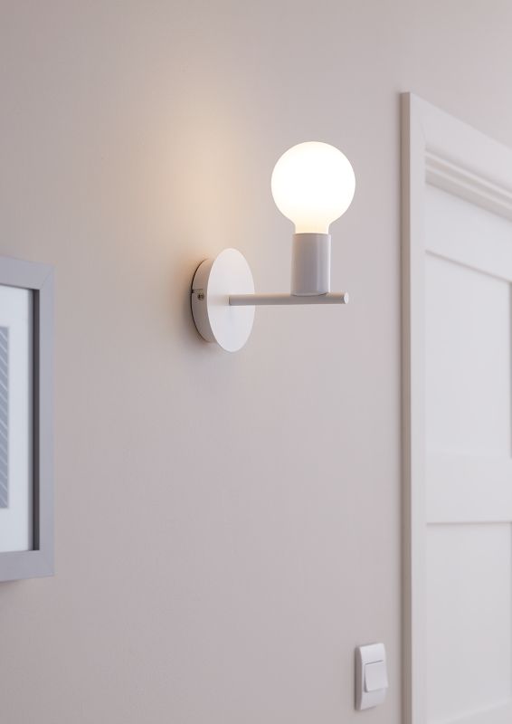 GoodHome Darrah 1-punkts væglampe E27 hvid