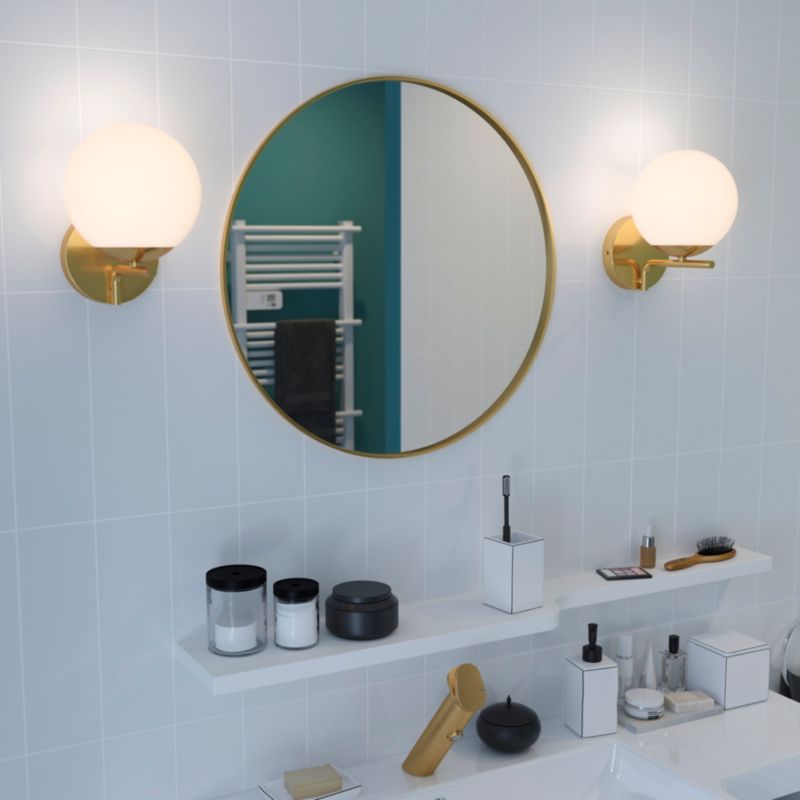 GoodHome Dorres væglampe E14 IP44 mat‑guld