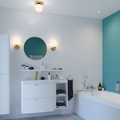 GoodHome Dorres væglampe E14 IP44 mat‑guld