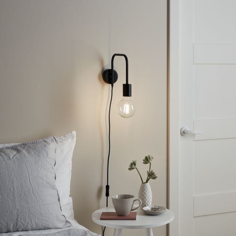 GoodHome Ghlin 1-punkts væglampe E27 mat-sort