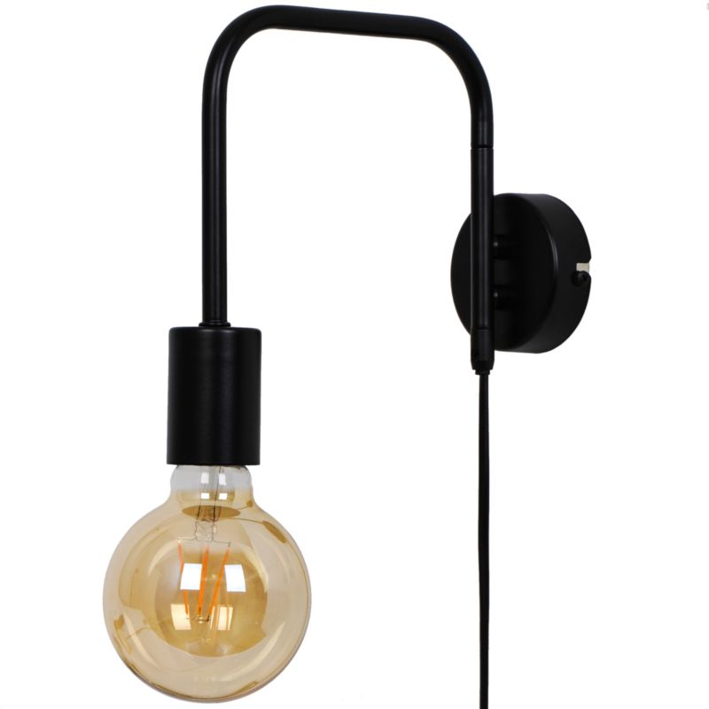 Væglampe Ghlin 1-punkt E27 Sort 5036581098001