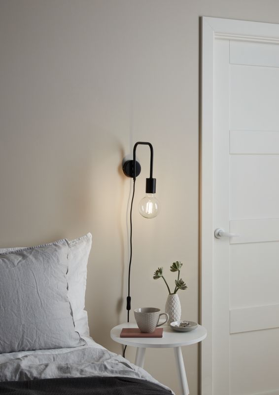GoodHome Ghlin 1-punkts væglampe E27 mat-sort