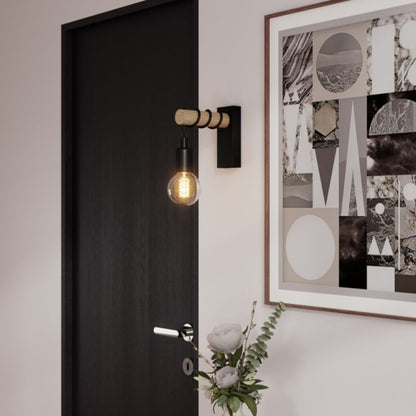 Væglampe GoodHome Hornero 1 x E27 træ