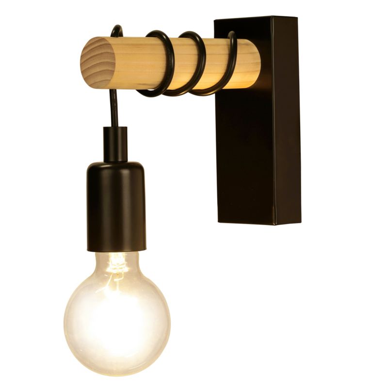 Væglampe GoodHome Hornero 1 x E27 træ