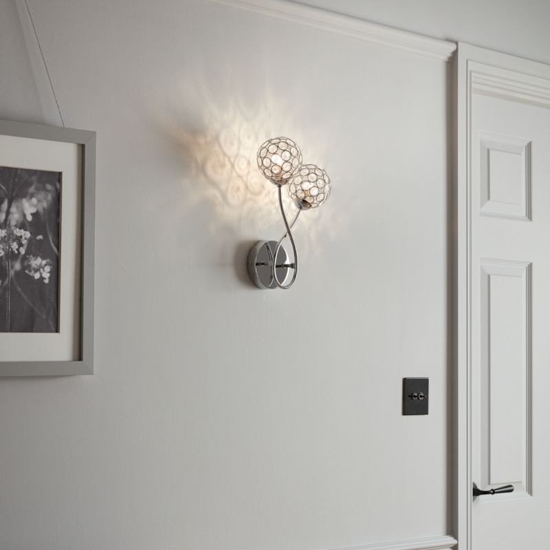 GoodHome Mantus væglampe 2 x G9 krom