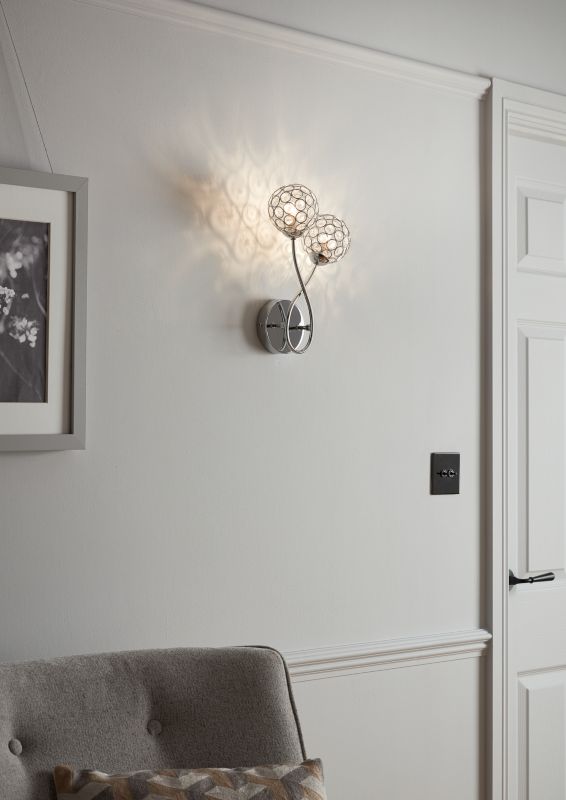 GoodHome Mantus væglampe 2 x G9 krom