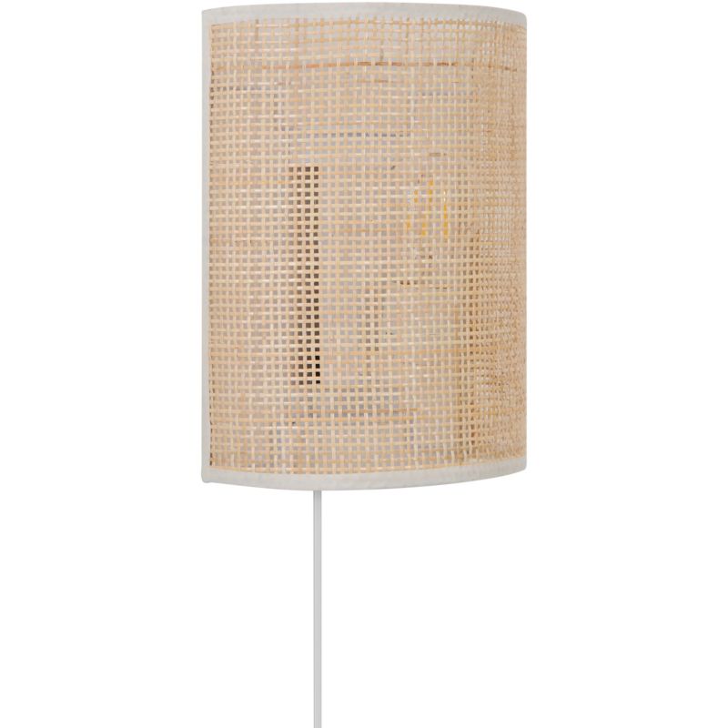 Væglampe Rifleman 1xE27 Rattan Natur/Hvid