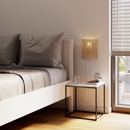 Væglampe Rifleman 1xE27 Rattan Natur/Hvid