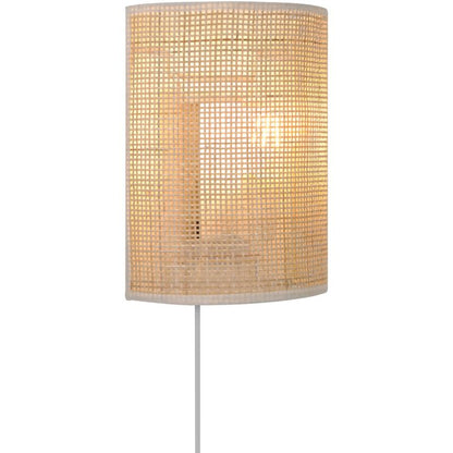 Væglampe Rifleman 1xE27 Rattan Natur/Hvid