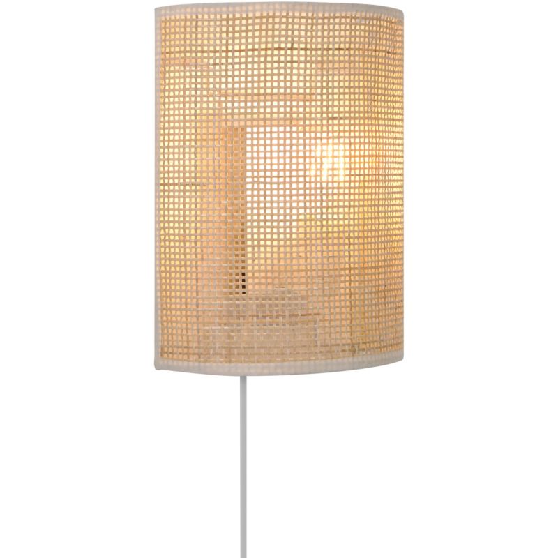 Væglampe Rifleman 1xE27 Rattan Natur/Hvid