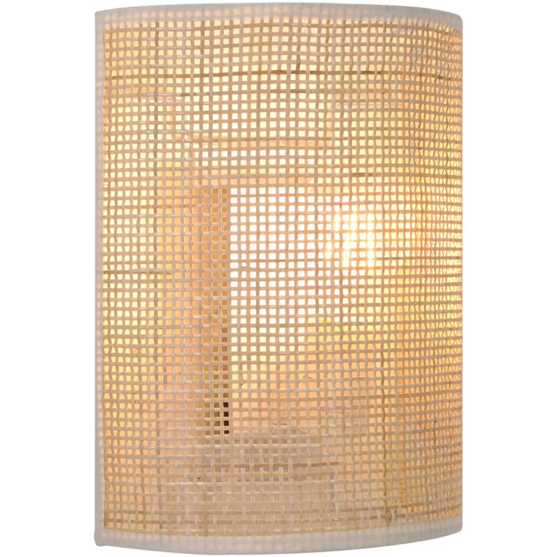 Væglampe Rifleman 1xE27 Rattan Natur/Hvid
