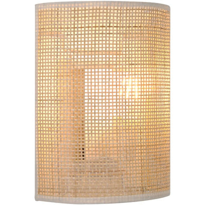 Væglampe Rifleman 1xE27 Rattan Natur/Hvid