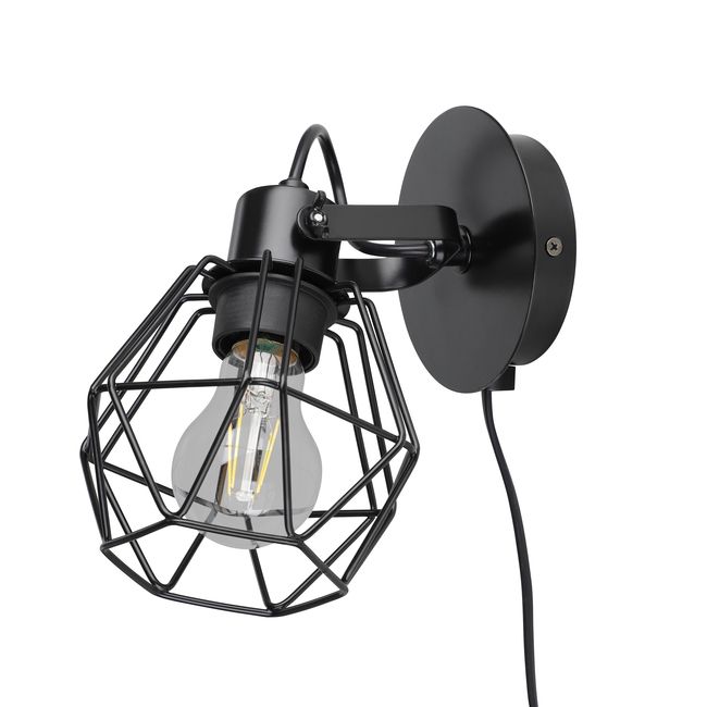 GoodHome Smertrio E27 væglampe i mat-sort