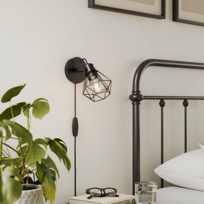 GoodHome Smertrio E27 væglampe i mat-sort