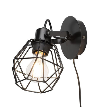GoodHome Smertrio E27 væglampe i mat-sort