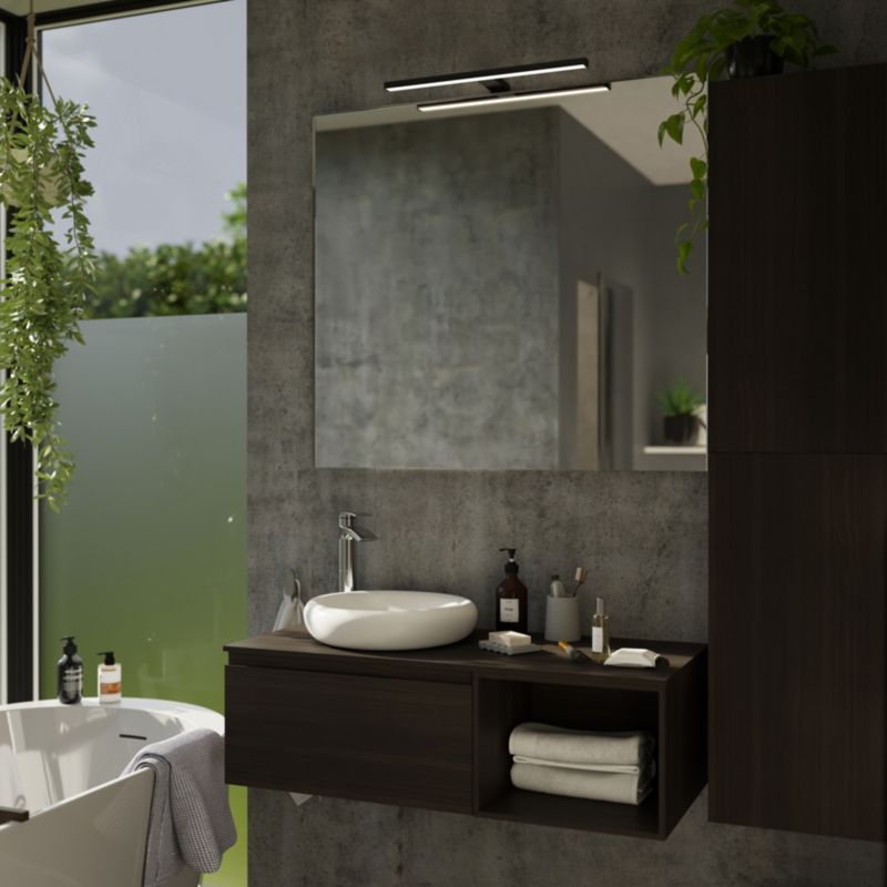 GoodHome Craven 3-i-1 badeværelsesvæglampe 1350 lm 4000 K 50 cm mat-sort