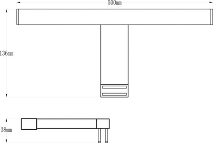 GoodHome Craven 3-i-1 badeværelsesvæglampe 1350 lm 4000 K 50 cm mat-sort