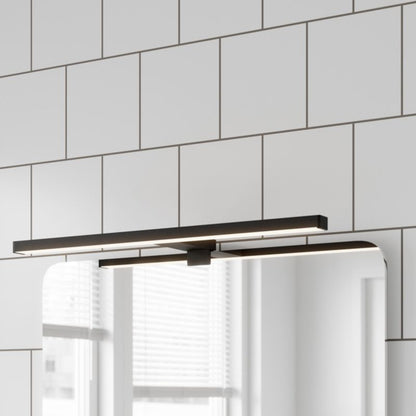 GoodHome Craven 3-i-1 badeværelsesvæglampe 1350 lm 4000 K 50 cm mat-sort
