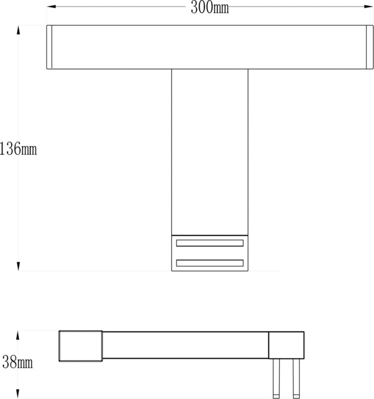 GoodHome Craven 3-i-1 badeværelsesvæglampe 900 lm 4000 K 30 cm krom