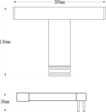 GoodHome Craven 3-i-1 badeværelsesvæglampe 900 lm 4000 K 30 cm mat-sort