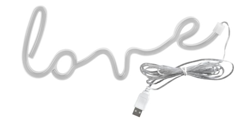 LED-væglampe Goldlux neon Love USB