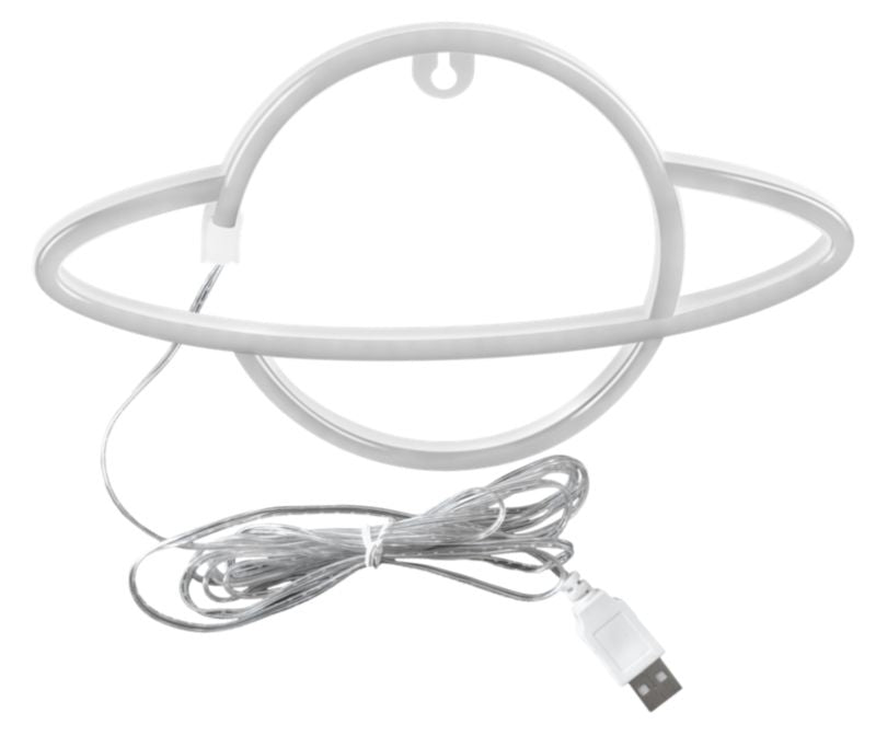 LED-væglampe Goldlux neon Planeta med USB