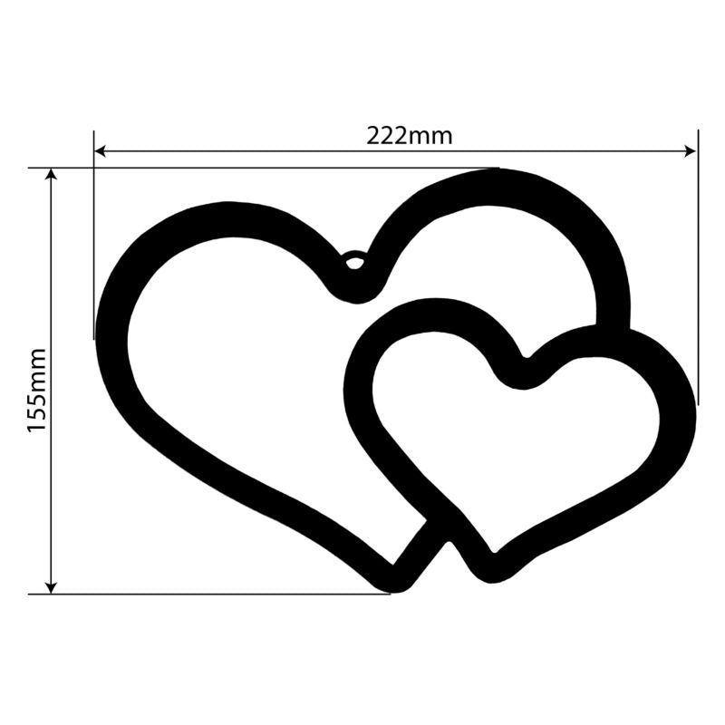LED-væglampe Neon Hjerte USB 22,2x15,5 cm